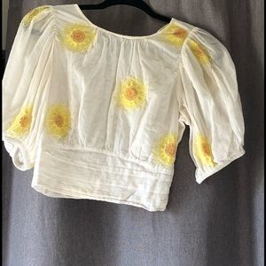 Free People Embroidered Top